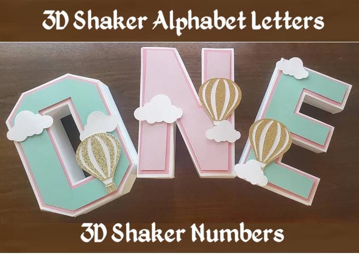 3D Shaker Alphabet Letters & Numbers SVG Bundle: DIY Craft Templates - Etsy