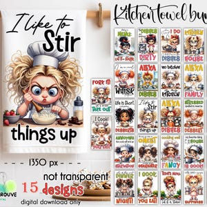 Humorous Kitchen Cutting Board Art – 3 Printable PNGs | Grumpy Grandma, Cooking Charts, A4 Size