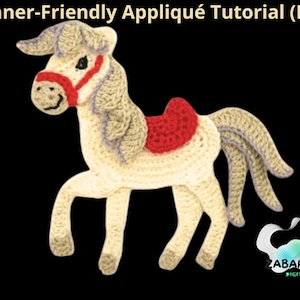 Patrón de caballo a crochet: Tutorial de apliques para principiantes (PDF)