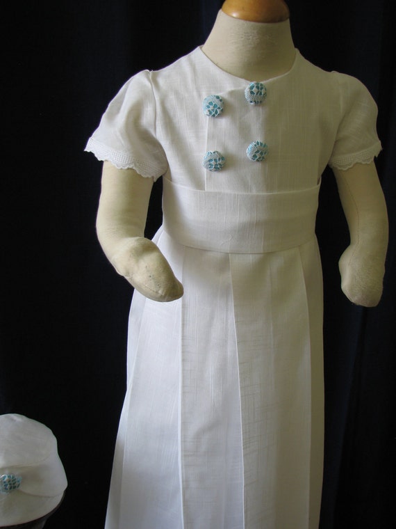 Items similar to Handmade Christening / Baptism Gown , Hat For Boys And