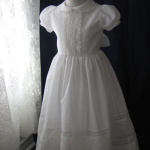 First Communion Dress Hand Made With Swiss Cotton. - Etsy