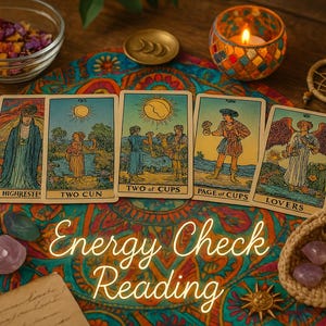 Bilan énergétique du Tarot | Connexion établie, sentiments, intentions, prochaines étapes | Lecture vidéo sur 3, 5 ou 10 cartes