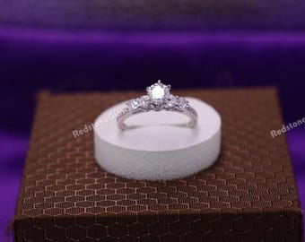 Alianças de casamento, lindo anel, anéis de noivado de diamante feminino, anéis de proposta, prata esterlina 925