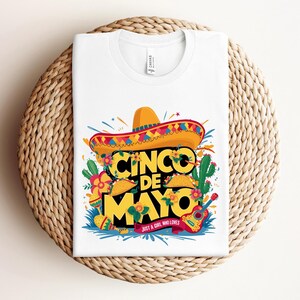 Vintage Mexican Tee Cute Sombrero Shirt Simple Cinco de Mayo Outfit Customized Apparel for Family Friends Boyfriend Child Sombrero Fiesta