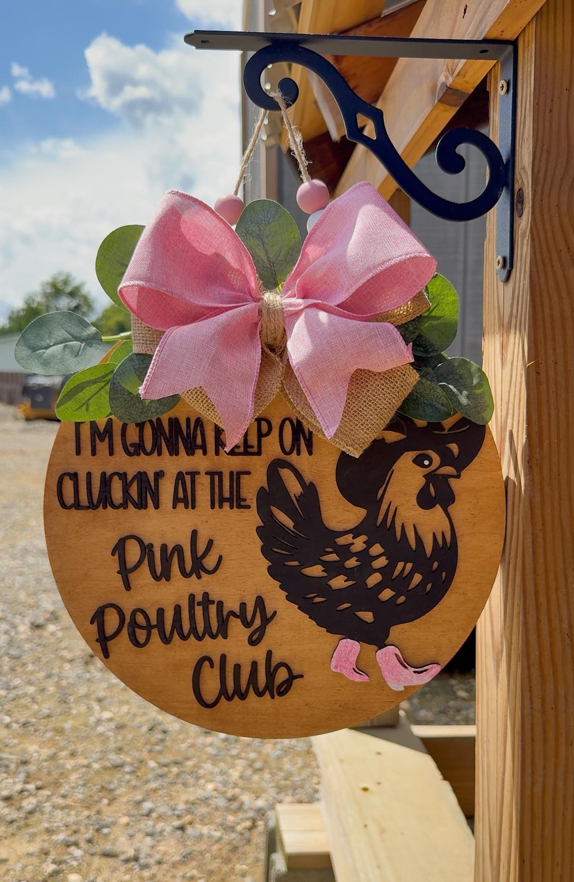 Poutry Sign Funny Chicken Coop Sign: Pink Poultry Club Farmhouse Decor - Etsy