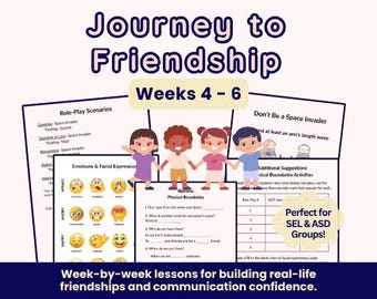 Journey to Friendship: Autism Social Communication Activities | Friendship Building & Social Skills Resource | Perfect for Group Setting 4-6