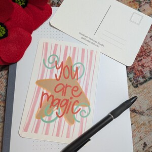 You Are Magic Postkarte- Postkarte, Schneckenpost, Happy Mail, Liebe senden, Illustriert, Sternkarte, Karte, Handgezeichnet, Karton