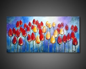 Abstract art painting music notes canvas modern wall art 12x24 | Etsy