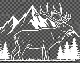 Elk Mountain Digital PNG & SVG File