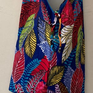 Bolso de hombro, bandolera, monedero, tela estampada, cosido a mano por Saamaka en Surinam, Sudamérica, estampado botánico.