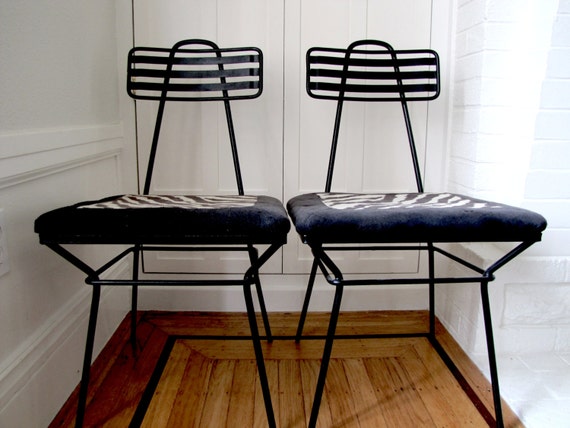 ATOMIC 60s METAL CHAIRS Set Of 2 Black Vintage Wrought Iron Etsy image 0 - ATOMIC 60s METAL CHAIRS Set Of 2 Black Vintage Wrought Iron Etsy