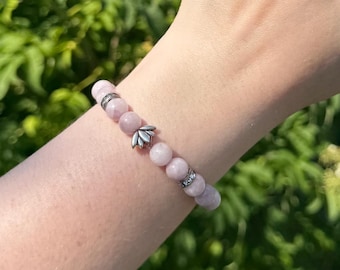 Rose Quartz Lotus Crystal bracelet
