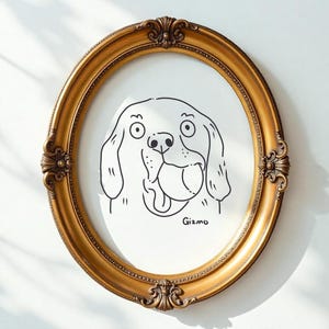 Benutzerdefinierte schlecht gezeichnete doofe Haustier-Gekritzel-lustiger Hund Linie Kunst hässliches Porträt-Hundekatzen-Besitzer Geschenk Haustier-Kunst-Digitale Datei-Download