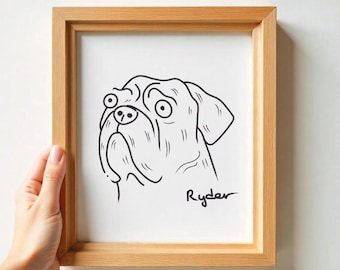 Custom Pet Doodle Portrait: Funny Line Art Gift (Digital Download)