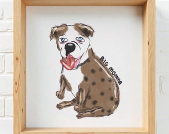 Custom Badly Drawing Pet Portrait: Hand-Drawn Watercolor Dog - Cat Unique Wall Art