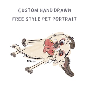 Custom Hand-Drawn Pet Portrait: Unique Pet Art (Digital Download)