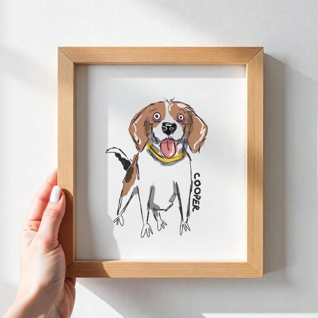 Custom Pet Portrait Sarcastic Art Custom Dog Drawing Pet Art Commission ...