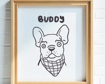 Custom Badly Drawn Pet Portrait: Funny Dog or Cat Art (Digital Download