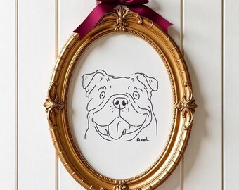 Custom Pet Line Art Portrait: Funny Dog Doodle Gift (Digital Download)