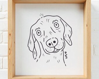 Custom Pet Doodle Portrait: Funny Line Art Gift (Digital Download)
