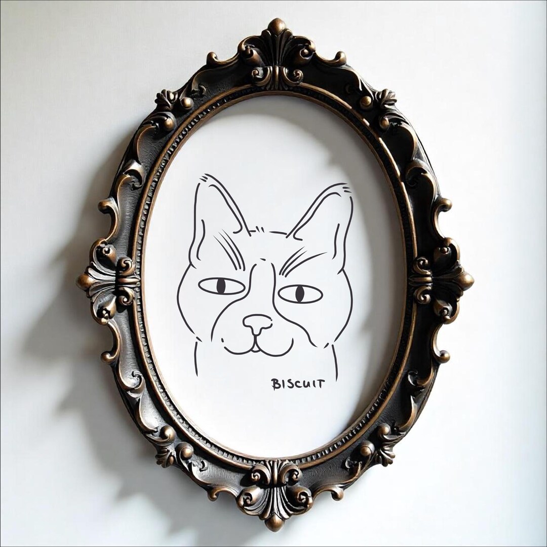 Custom Badly Drawn Silly Pet Doodle Funny Dog Line Art Ugly Portrait ...