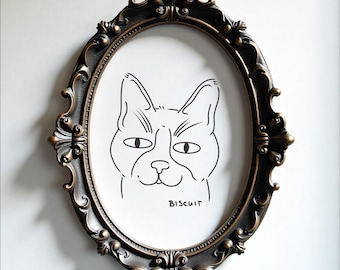 Custom Pet Doodle Portrait: Funny Line Art Gift (Digital Download)