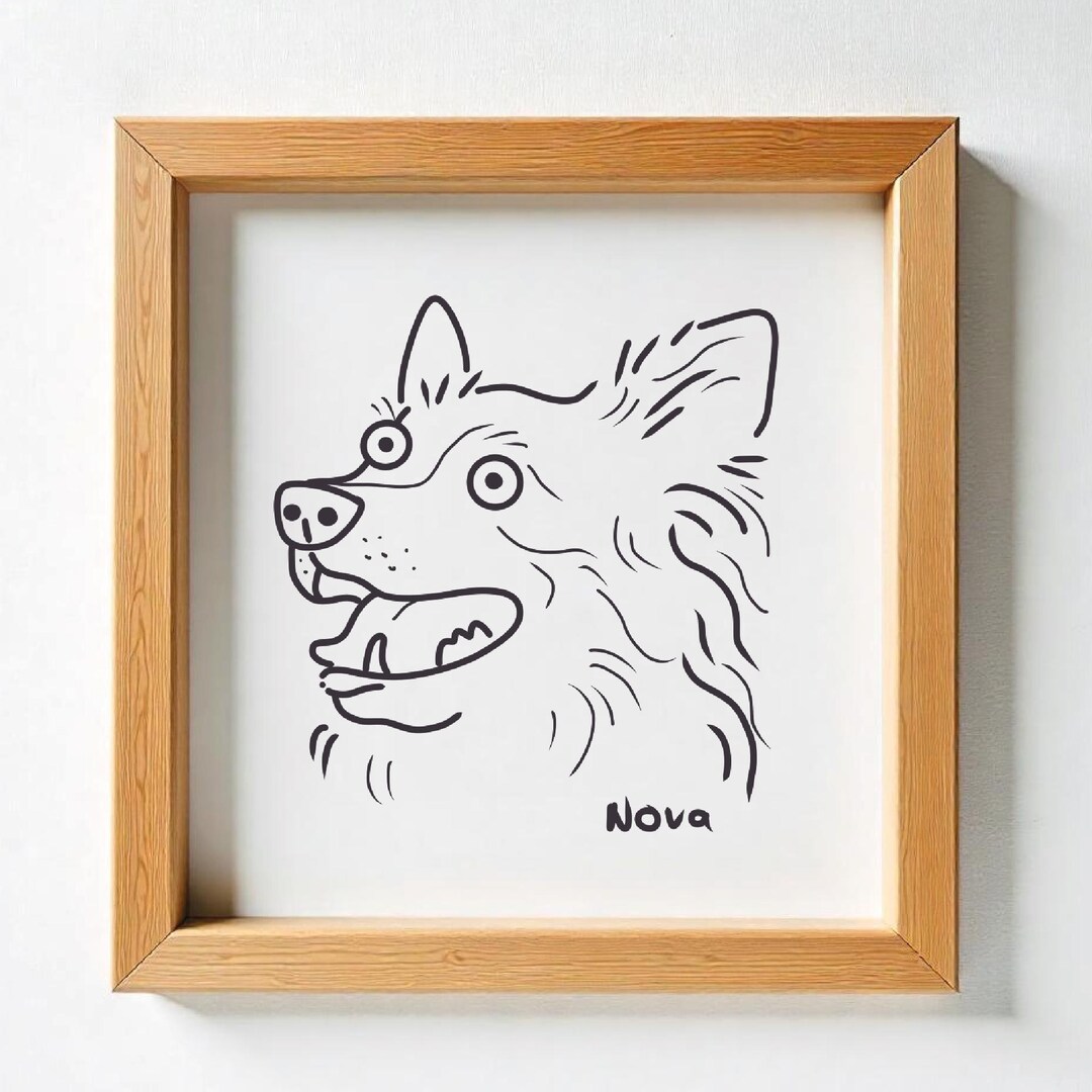 Custom Pet Doodle Portrait: Funny Line Art Gift (digital Download) - Etsy