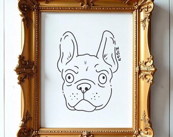 Custom Pet Doodle Portrait: Funny Line Art (Digital Download)