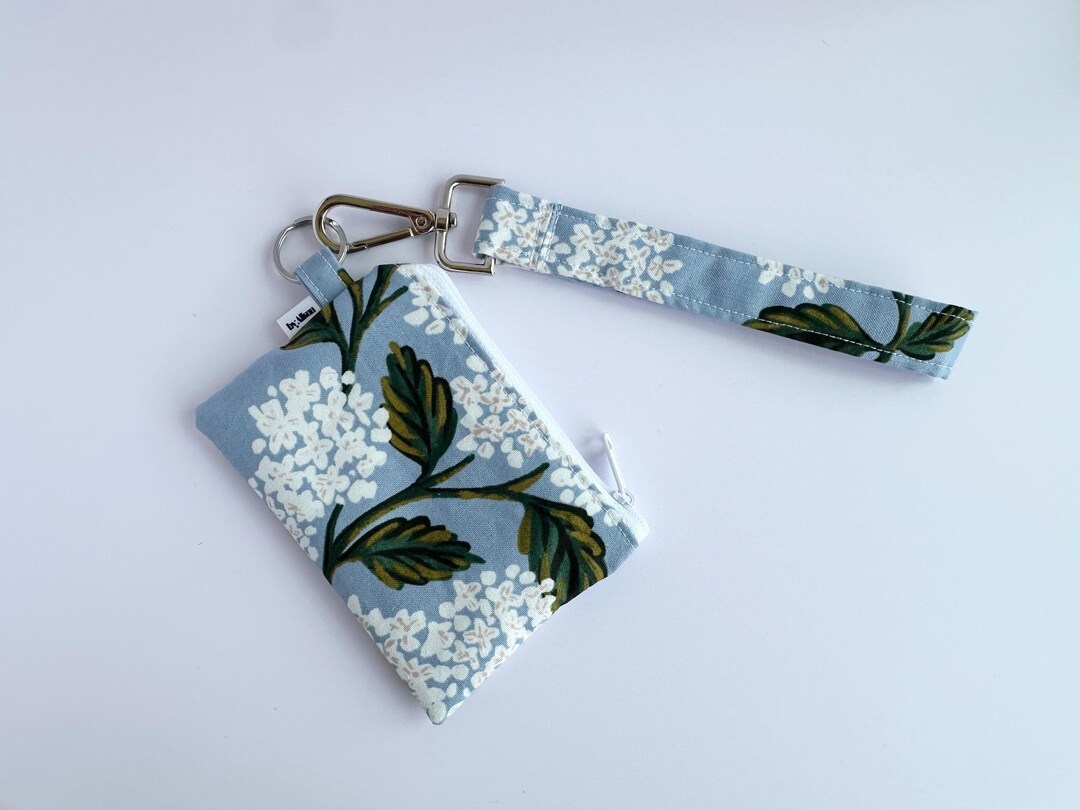 Keychain Wristlet With Zipper Coin Card Wallet Rifle Paper