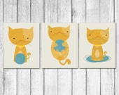 Yarn Attack! Kitten vs. A Ball of Yarn Digital Art Print Customizable Gift Set