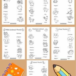 Printable Animal Matching Activity Sheet 7 Pages