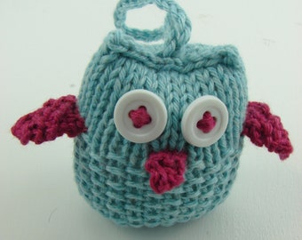 Owl Ornament- Teal and Pink