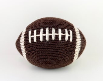 Hand-Knit Football- medium with stripes