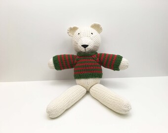 Harrods Christmas Teddy Bear 2004 Thomas With Striped Jumper and