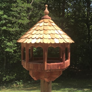 Downloadable Woodworking Plans - Platform Gazebo Bird Feeder - Fly Through Design. Huge!