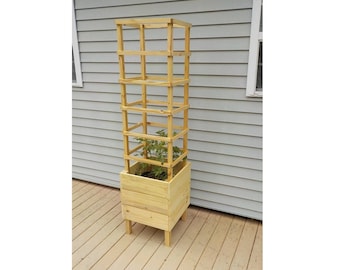 Downloadable Woodworking Plans - 5' Deck Tomato Planter with Trellis