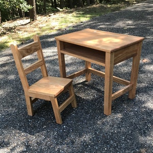 Downloadable Woodworking Plans for a Child's School Desk and Wooden Chair