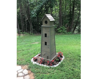 Downloadable Woodworking Plans for a 5 ft. Garden Lighthouse. Illustrated with Photos!