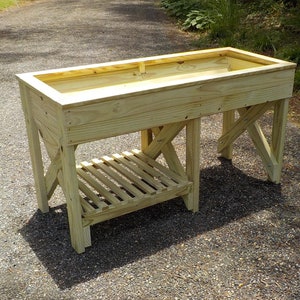 Downloadable Woodworking Plans - Large 5 ft. Raised Trug Planter. Illustrated Plans with Photos!