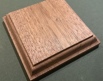 5 x 5 x 1" Unfinished Walnut Base, Trophy Base, Pedestal or Base for Carving, Models, and Other DIY Projects. Actual Square Top 4" x 4".