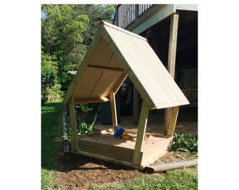 Sandbox with Roof - Woodworking Plans with Photos (Downloadable)