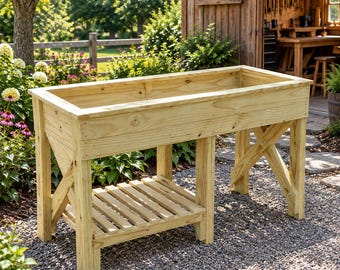 Large 5 ft. Raised Trug Planter. DIY Woodworking Plans (PDF Download)