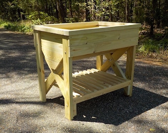 Downloadable Woodworking Plans - 3 ft. Raised Trug Planter. Illustrated Plans with Photos!