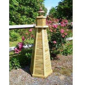 Downloadable Woodworking Plans for a 4 ft. Lawn Lighthouse. Illustrated with Photos!