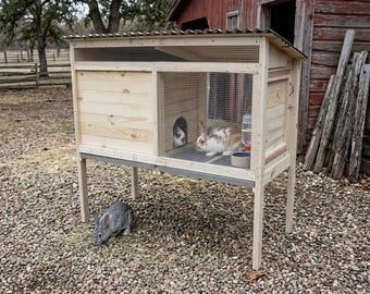 5 ft. Rabbit, Quail, Guinea Pig Hutch. DIY Woodworking Plans (PDF Download)