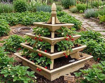 Pyramid Strawberry Planter DIY Woodworking Plans (PDF)