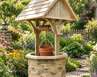 6 ft Wishing Well Woodworking Plans, DIY Garden Decor (PDF)