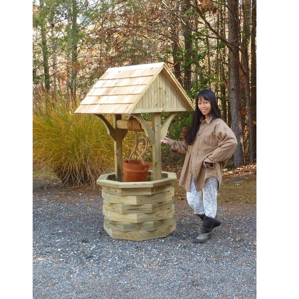Woodworking Plans - How to Build a 6 ft. Wishing Well - Illustrated Guide with Photos!