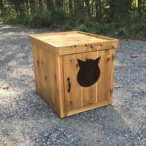 Woodworking Plans - How to Build a Wooden Cat Litter Box Enclosure - Illustrated Guide with Photos!