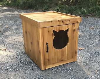 Woodworking Plans - How to Build a Wooden Cat Litter Box Enclosure - Illustrated Guide with Photos!